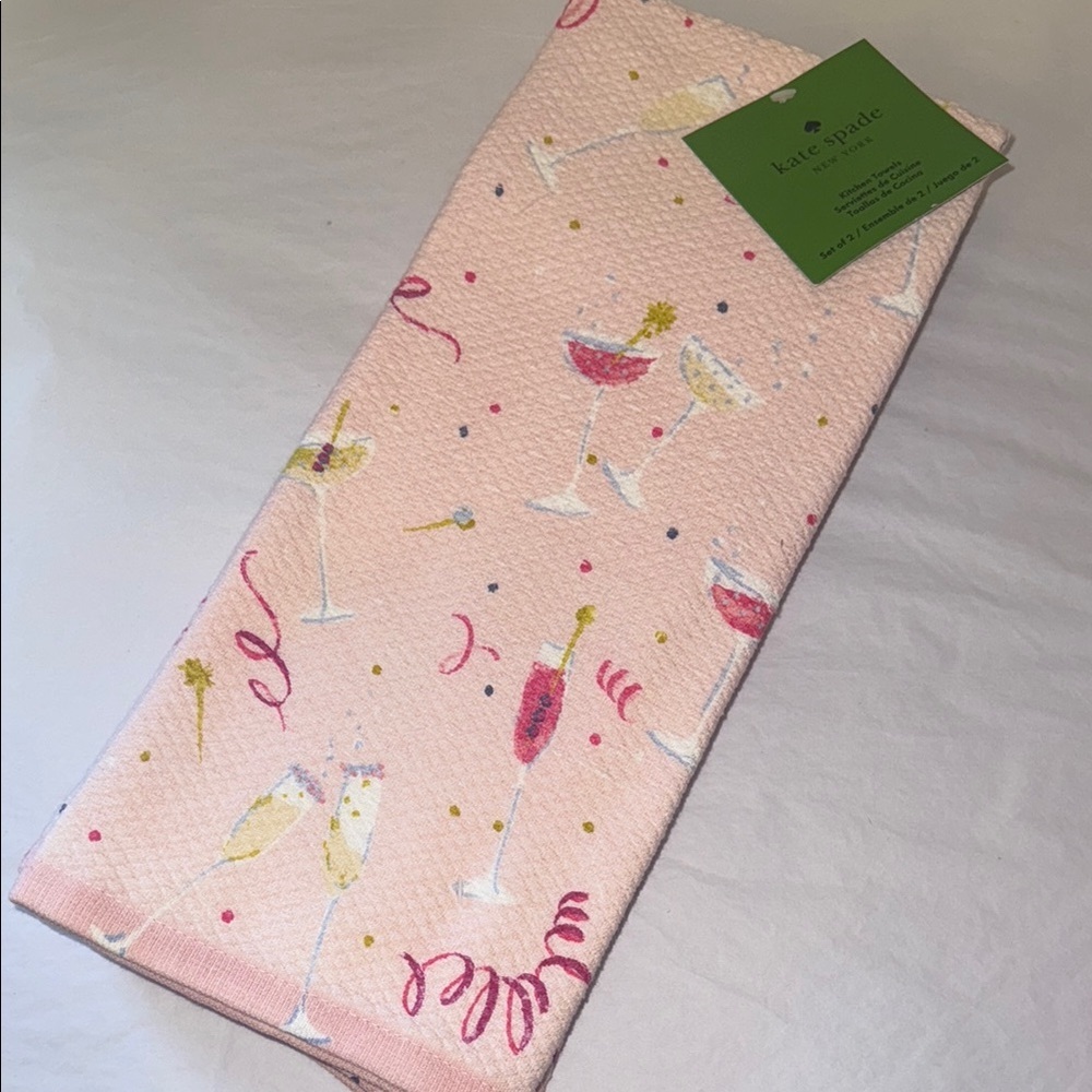 Kate Spade Pink Celebration Kitchen Towels, perfect gift
